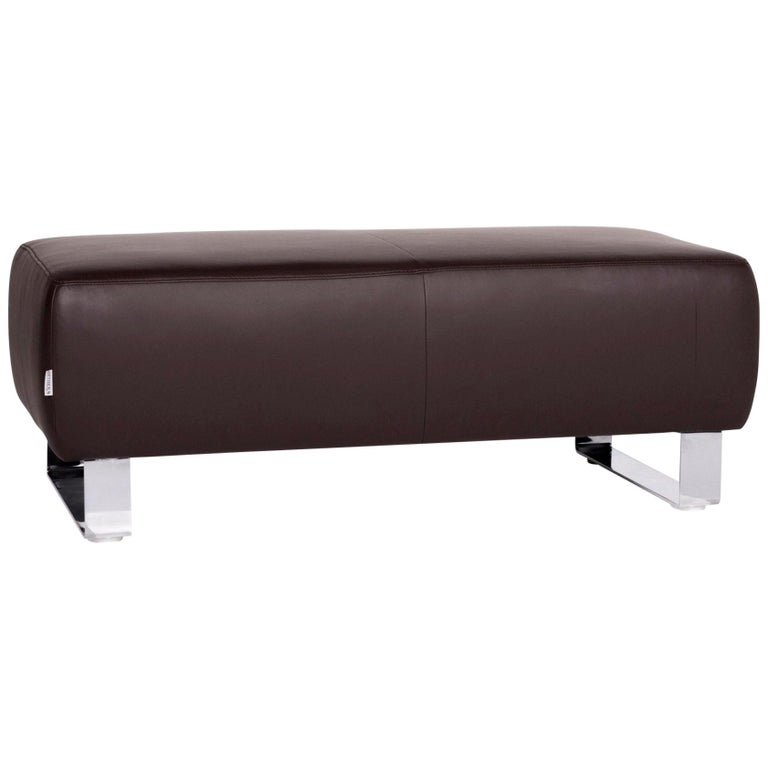 Willi Schillig Taboo Designer Leder Hocker Braun For Sale at 1stdibs
