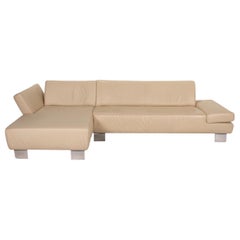 Willi Schillig Taboo Leather Sofa Cream Corner Sofa Couch