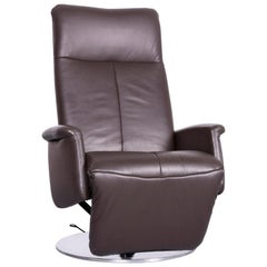 Used Willi Schillig Timeout Designer Leather Armchair in Brown One-Seat Recliner