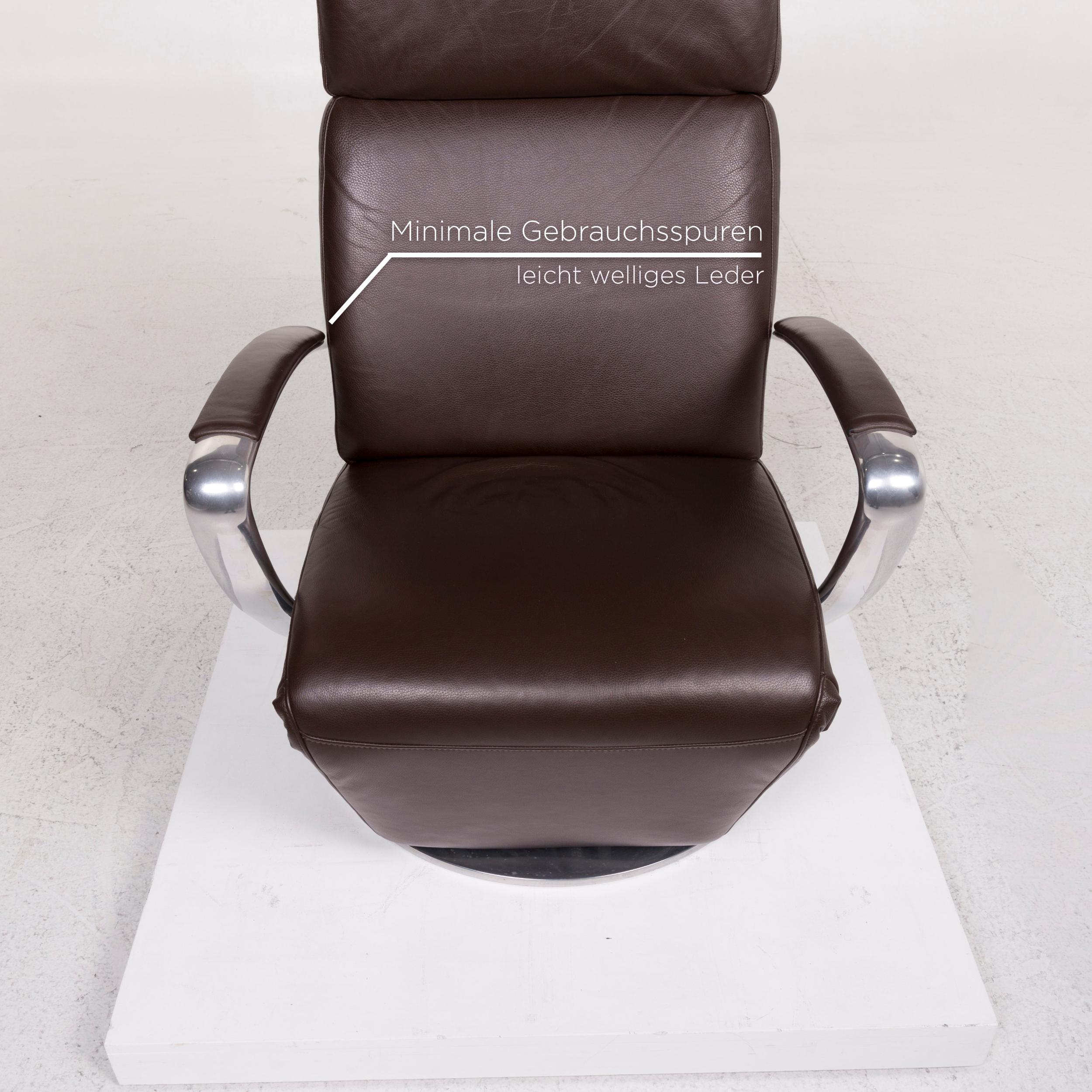 Willi Schillig Timeout Leather Armchair Brown Relax Armchair Relax Function In Good Condition In Cologne, DE