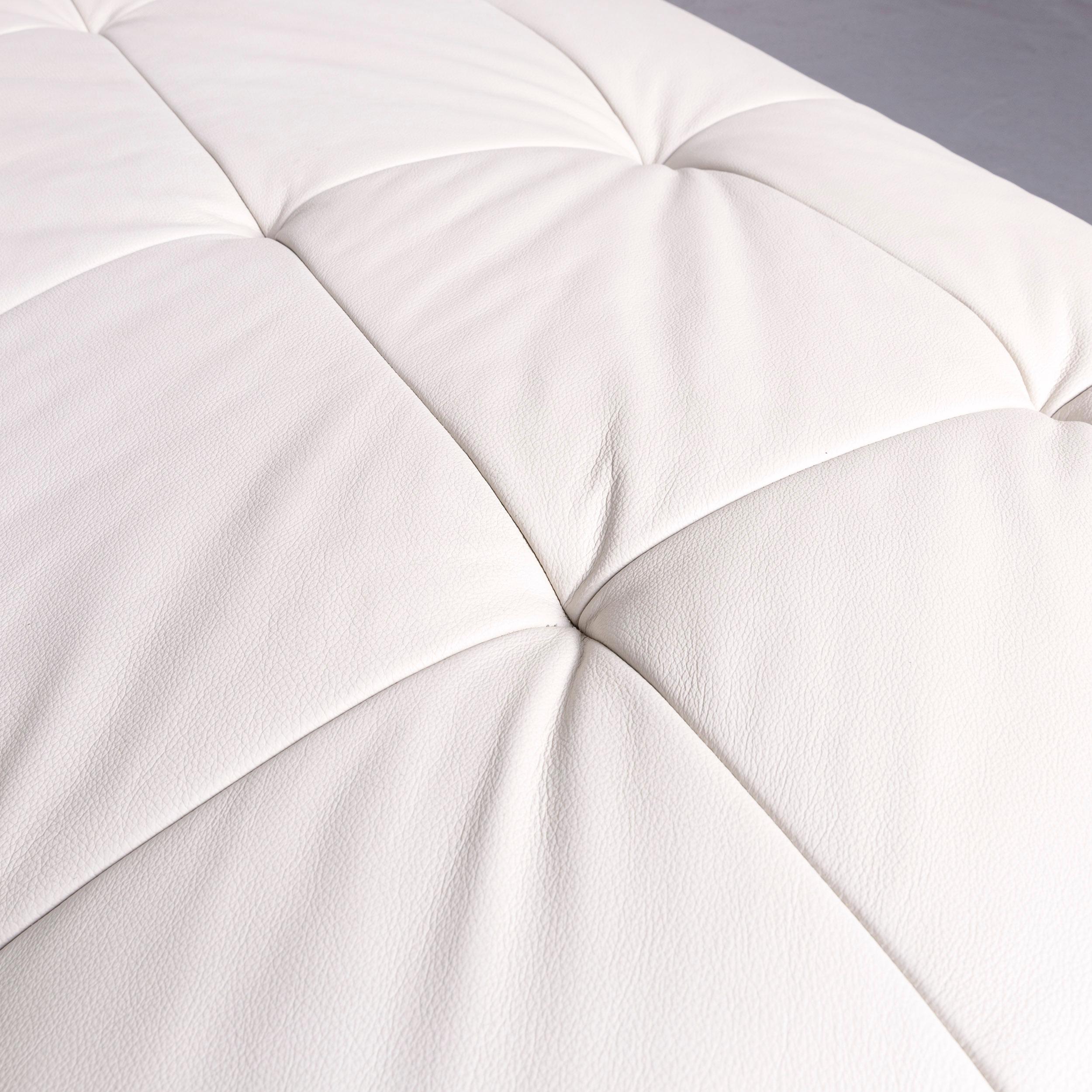 Willi Schillig Woow Designer Leather Couch in Crème For Sale 1
