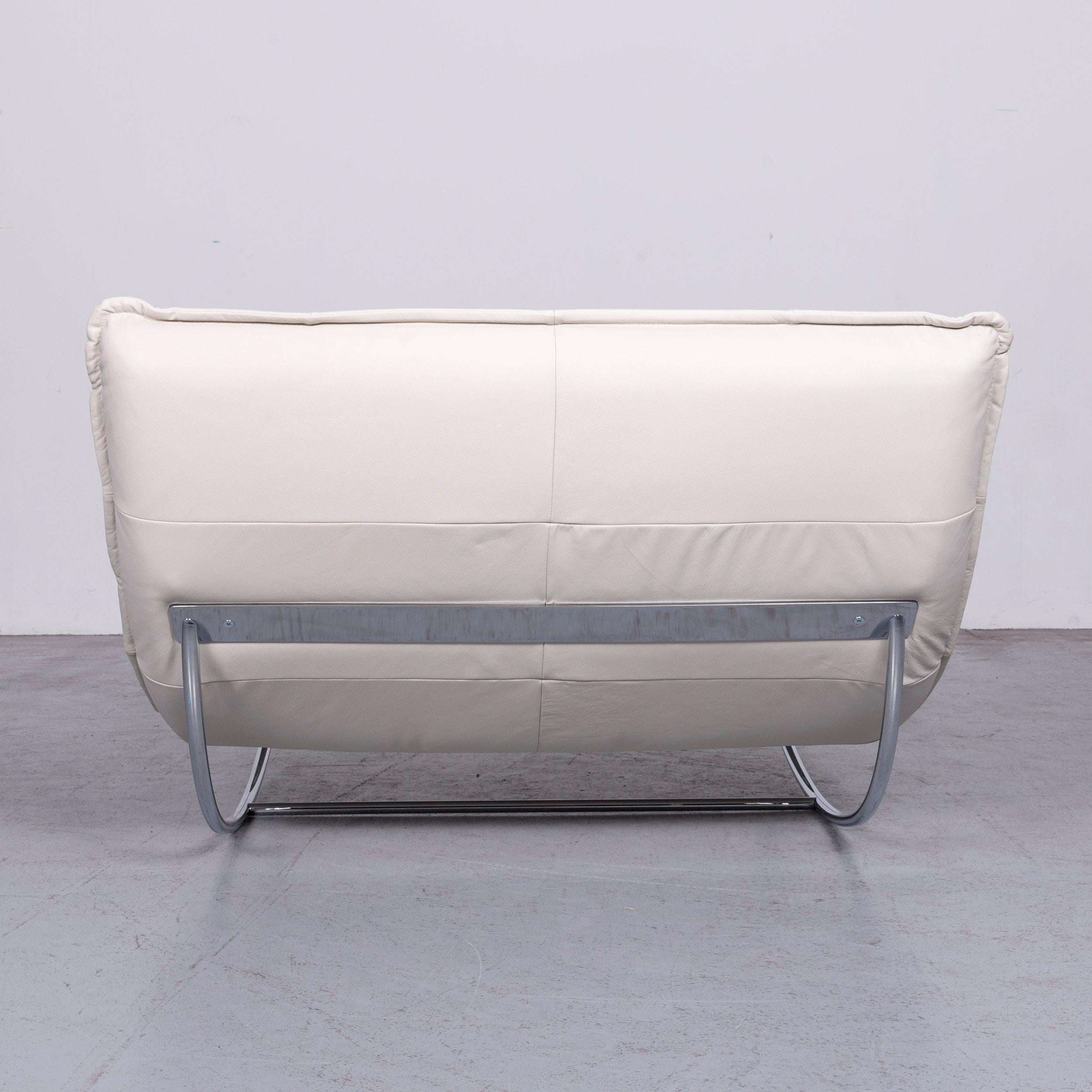 Willi Schillig Woow Designer Leather Couch in Crème For Sale 3