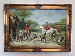 Fox Fox Hunting Scene Horse Hounds Oil Painting Signed William Encadré