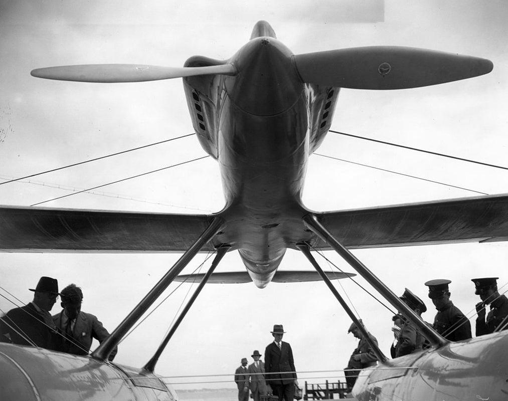 "Napier 6" by William A Atkins

A Gloster Napier 6 Supermarine seaplane at Calshot, in preparation for the Schneider Trophy race. 

Unframed
Paper Size: 20" x 24'' (inches)
Printed 2022 
Silver Gelatin Fibre Print