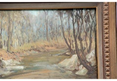 William A. Drake (1891-1979) Oil On Board Forest Landscape With Pond