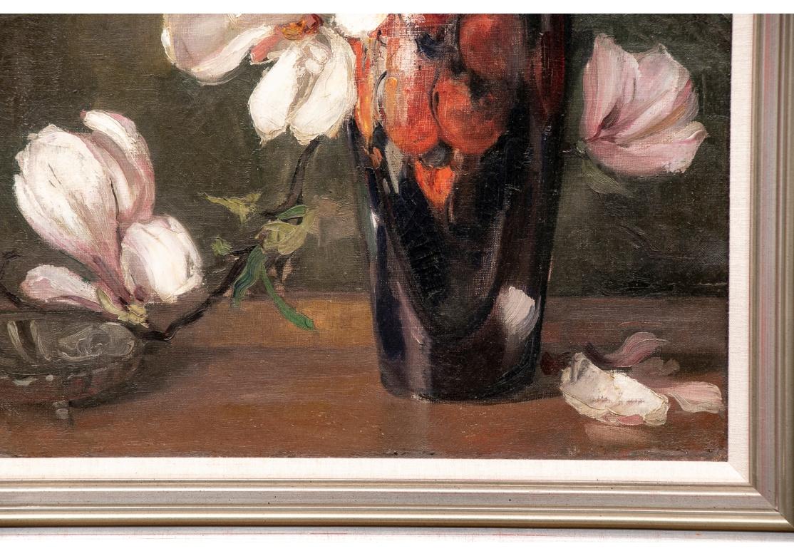 American Classical William A. Drake (1891-1979) Oil On Canvas Floral Still Life For Sale
