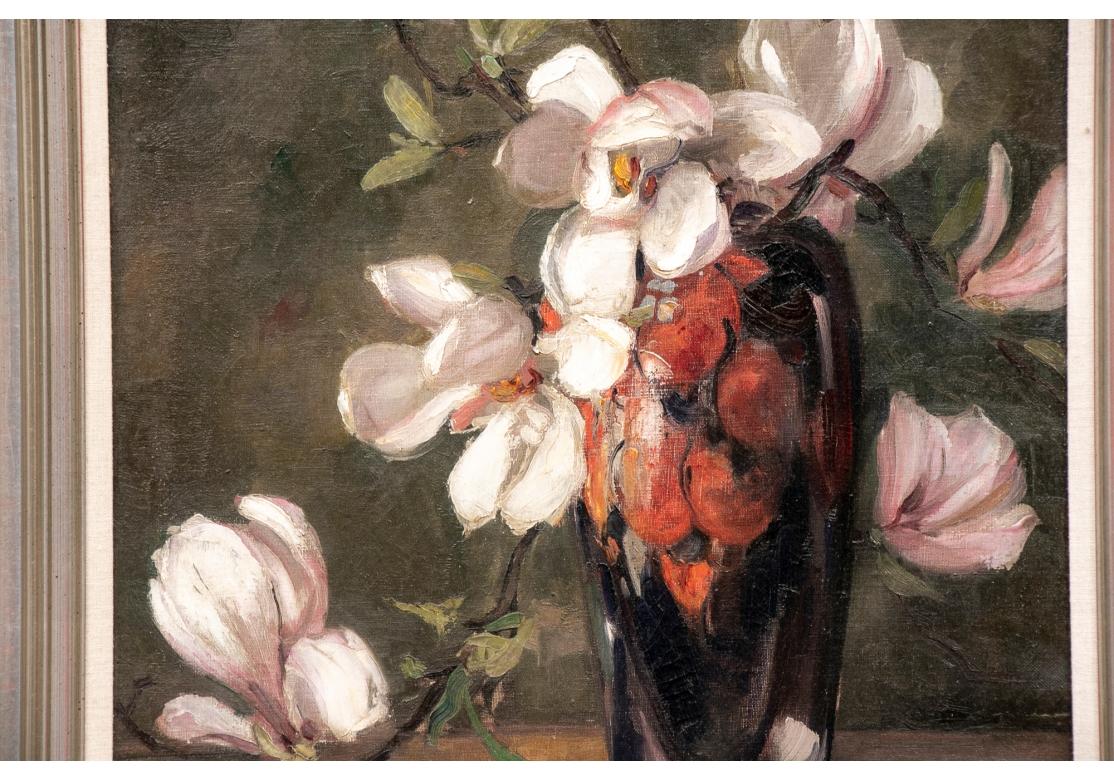 North American William A. Drake (1891-1979) Oil On Canvas Floral Still Life For Sale