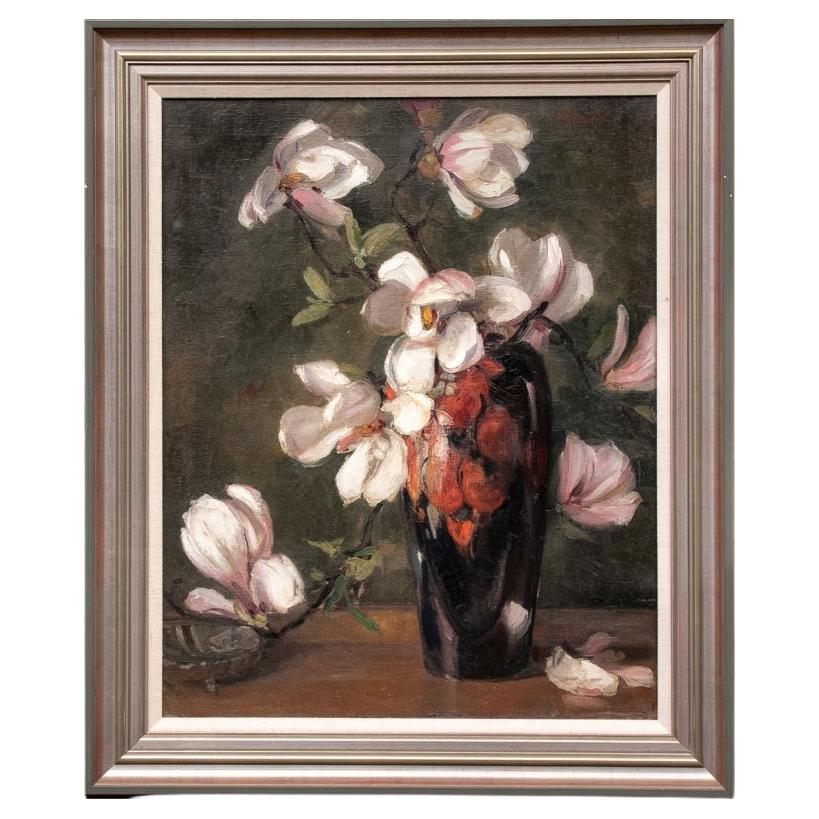 William A. Drake (1891-1979) Huile sur toile Nature morte florale