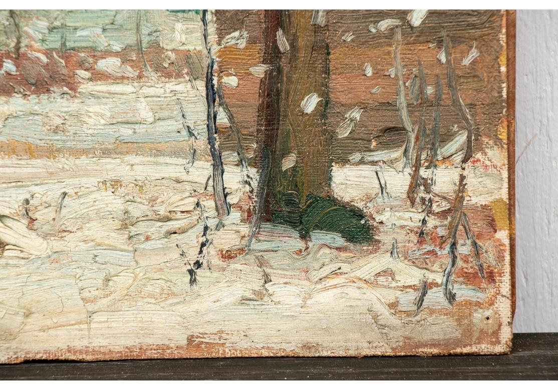 North American William A. Drake (1891-1979), Oil On Canvas/Masonite Snowy Landscape For Sale