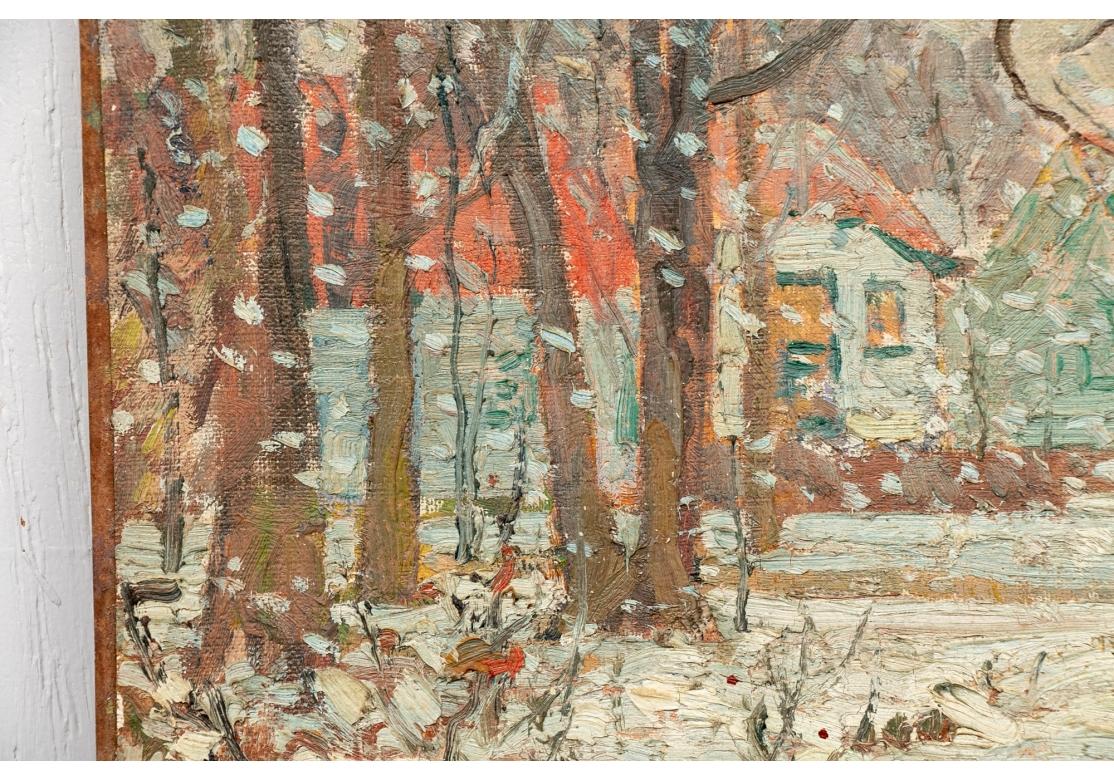 20th Century William A. Drake (1891-1979), Oil On Canvas/Masonite Snowy Landscape For Sale
