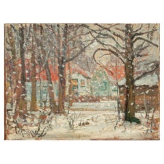 William A. Drake (1891-1979), Oil On Canvas/Masonite Snowy Landscape