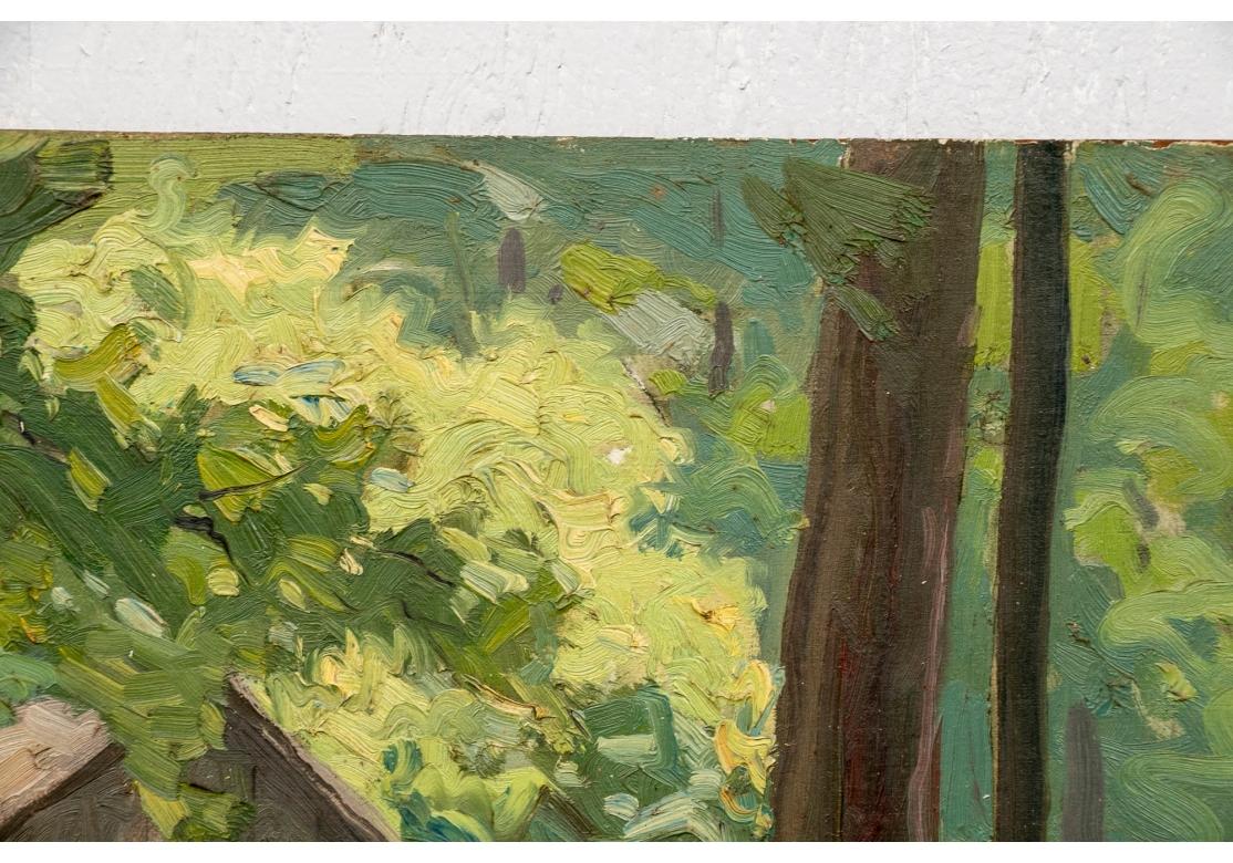North American William A. Drake (1891-1979), Oil On Masonite - Cabin In The Woods For Sale