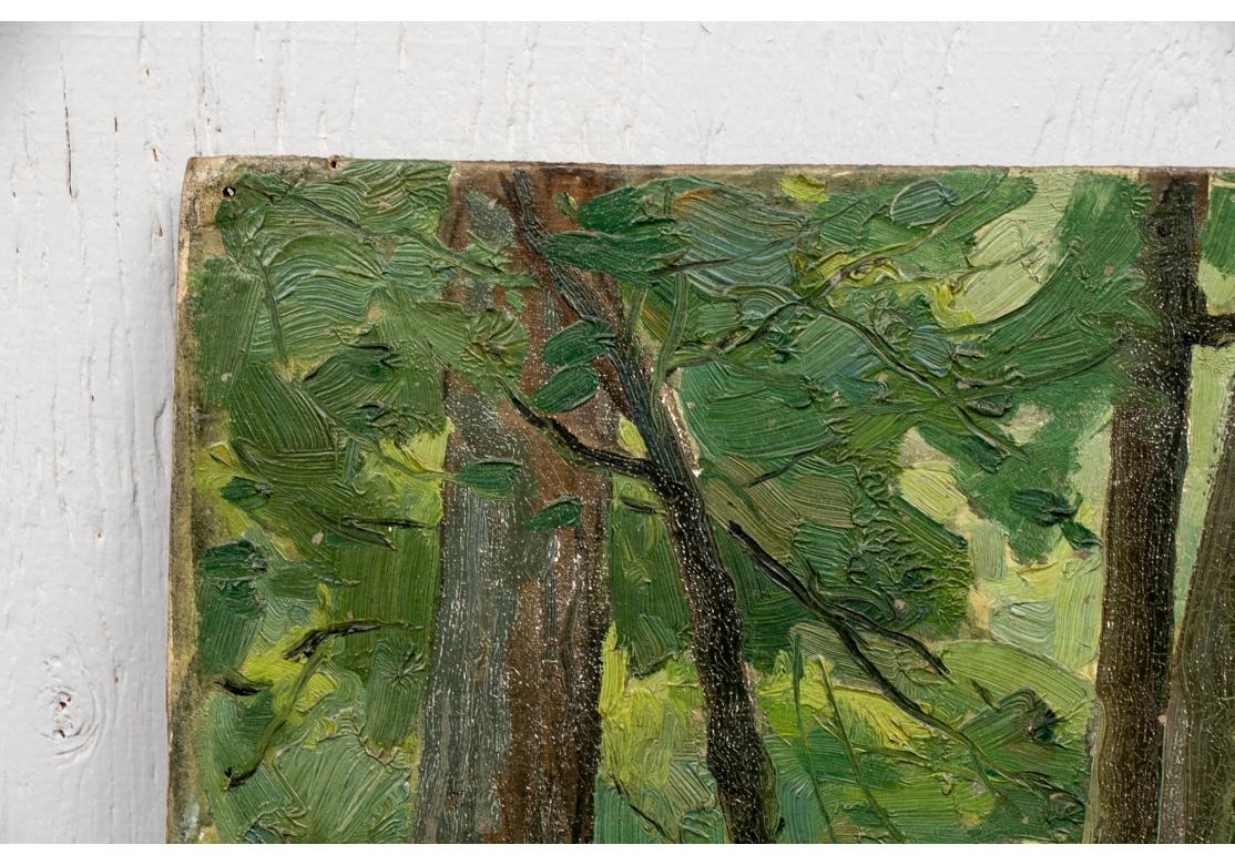 Rustic William A. Drake (1891-1979), Oil On Masonite Cabin In Woods Lake Simcoe For Sale