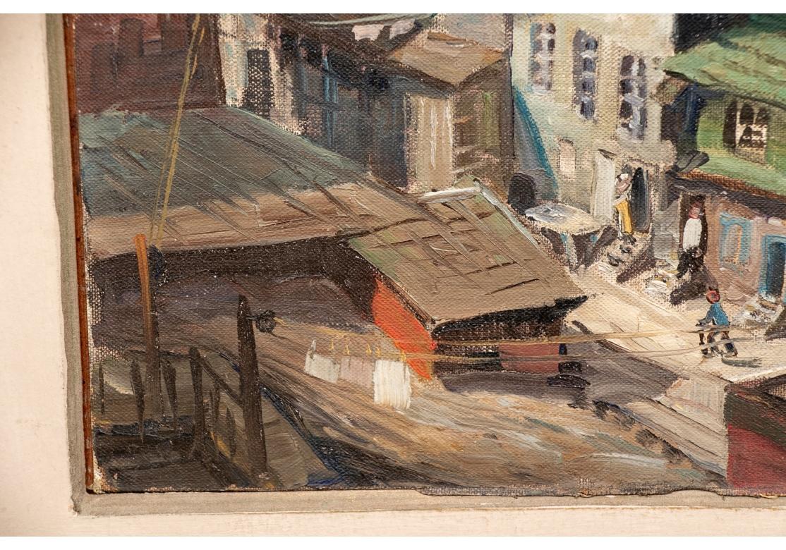 Wood William A. Drake (1891-1979) Oil On Masonite Colorful City Structures For Sale