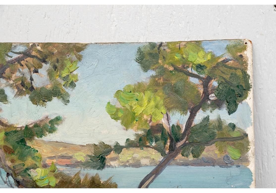 Rustic William A. Drake (1891-1979), Oil On Masonite Lake Landscape For Sale