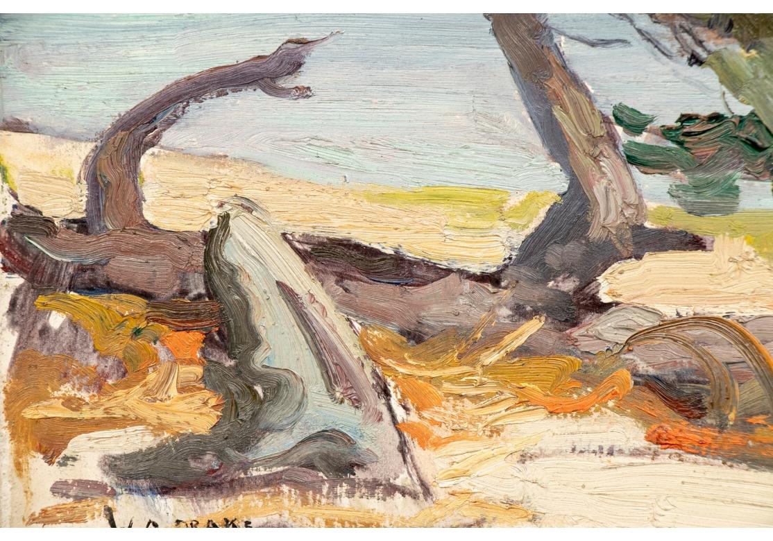 North American William A. Drake (1891-1979), Oil On Masonite Lake Landscape For Sale