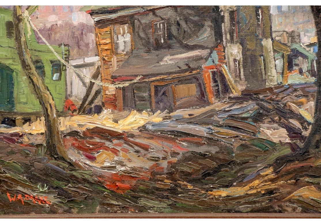 Nord-américain William A. Drake (1891-1979) Huile sur panneau - Paysage avec scène rurale en vente