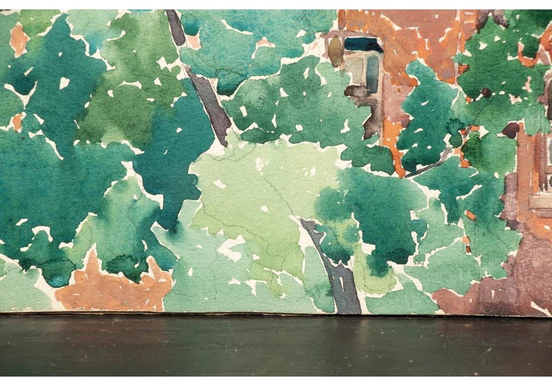 Industrial William A. Drake (1891-1979) Watercolor On Board, City Scape Phila. Pa. 1932 For Sale