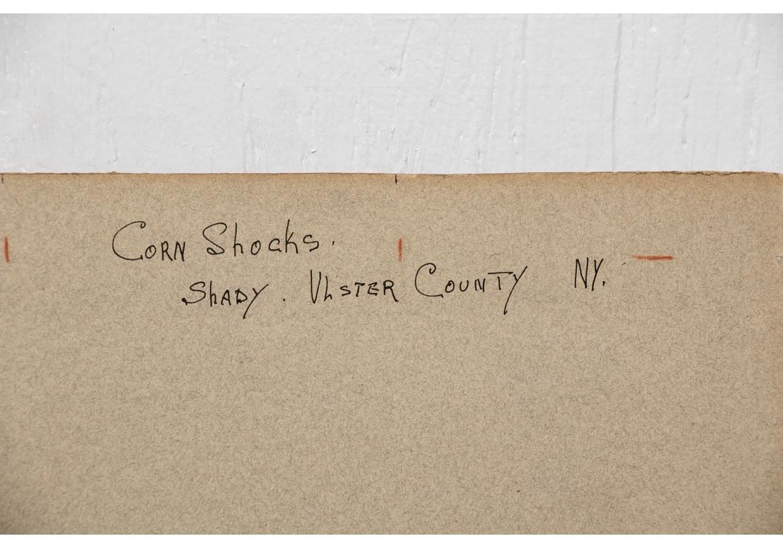 William A. Drake (1891-1979) Aquarell auf Karton - Korn Shocks - Ulster Cty NY (Nordamerikanisch) im Angebot