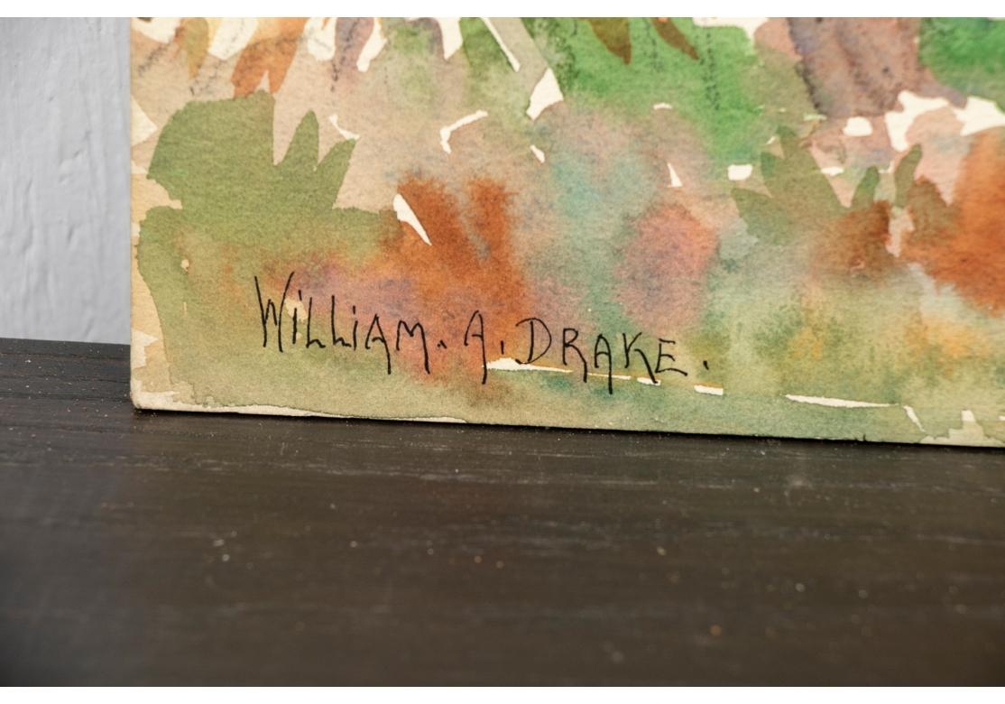 William A. Drake (1891-1979) Aquarell auf Karton - Korn Shocks - Ulster Cty NY im Zustand „Relativ gut“ im Angebot in Bridgeport, CT