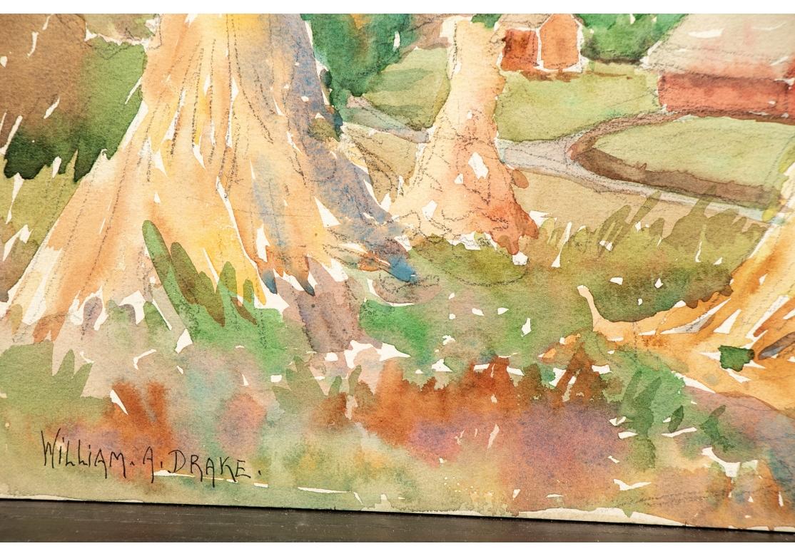 William A. Drake (1891-1979) Aquarell auf Karton - Korn Shocks - Ulster Cty NY (20. Jahrhundert) im Angebot