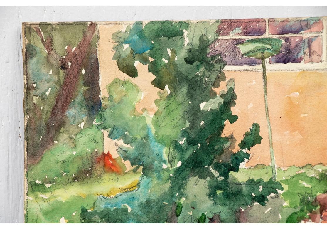 20th Century William A. Drake (1891-1979) Watercolor On Board - Front Entrance For Sale
