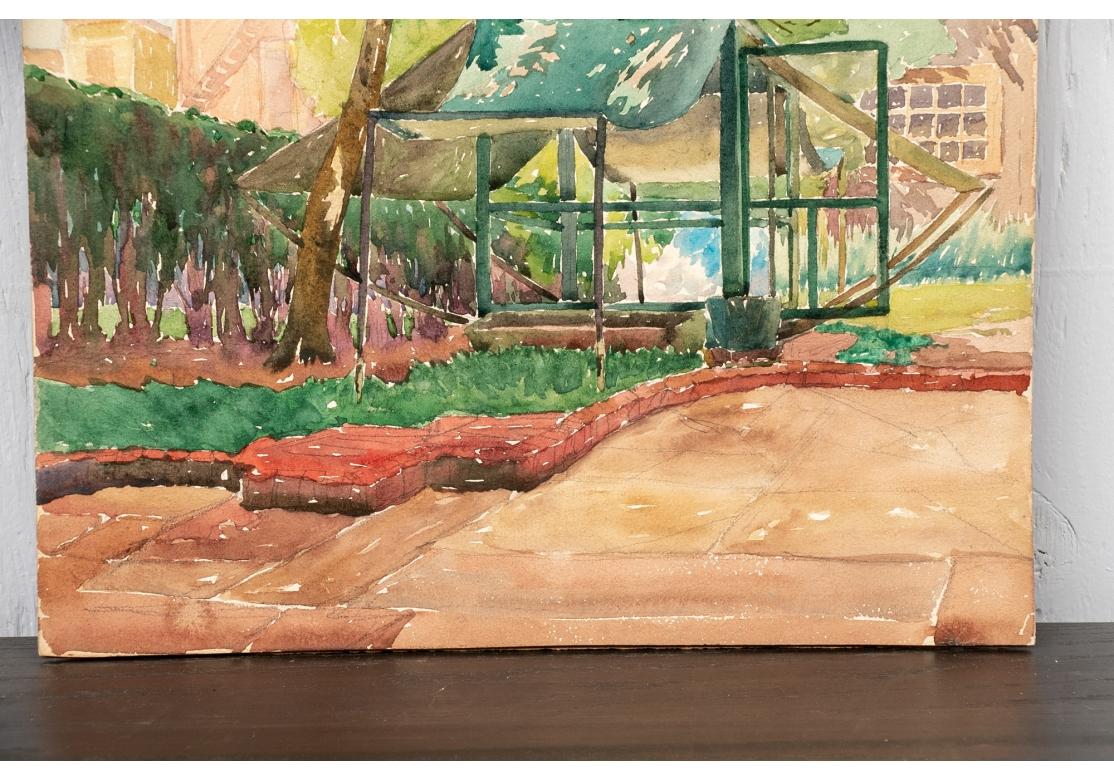 William A. Drake (1891-1979), Watercolor On Board - Jersey City, NJ In Distressed Condition For Sale In Bridgeport, CT