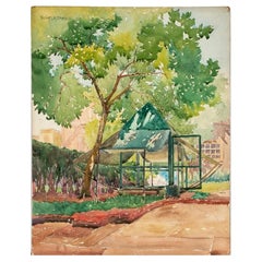 William A. Drake (1891-1979), Watercolor On Board - Jersey City, NJ