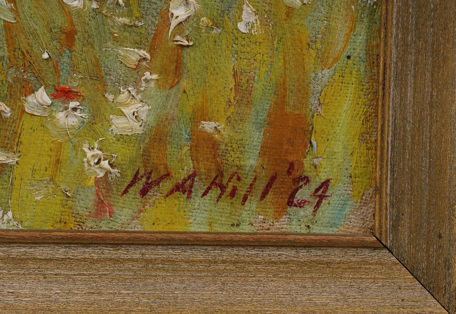 Óleo impresionista de la costa de Maine muy bien pintado por William A. Hill (c.1886 - 1969) .  Enmarcado.  Óleo sobre tabla.  Firmado.  Tamaño de la imagen, 12H por 16L.