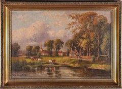 William A. Newman (acte. 1885-1895) - Huile encadrée de la fin du XIXe siècle, près de Newark