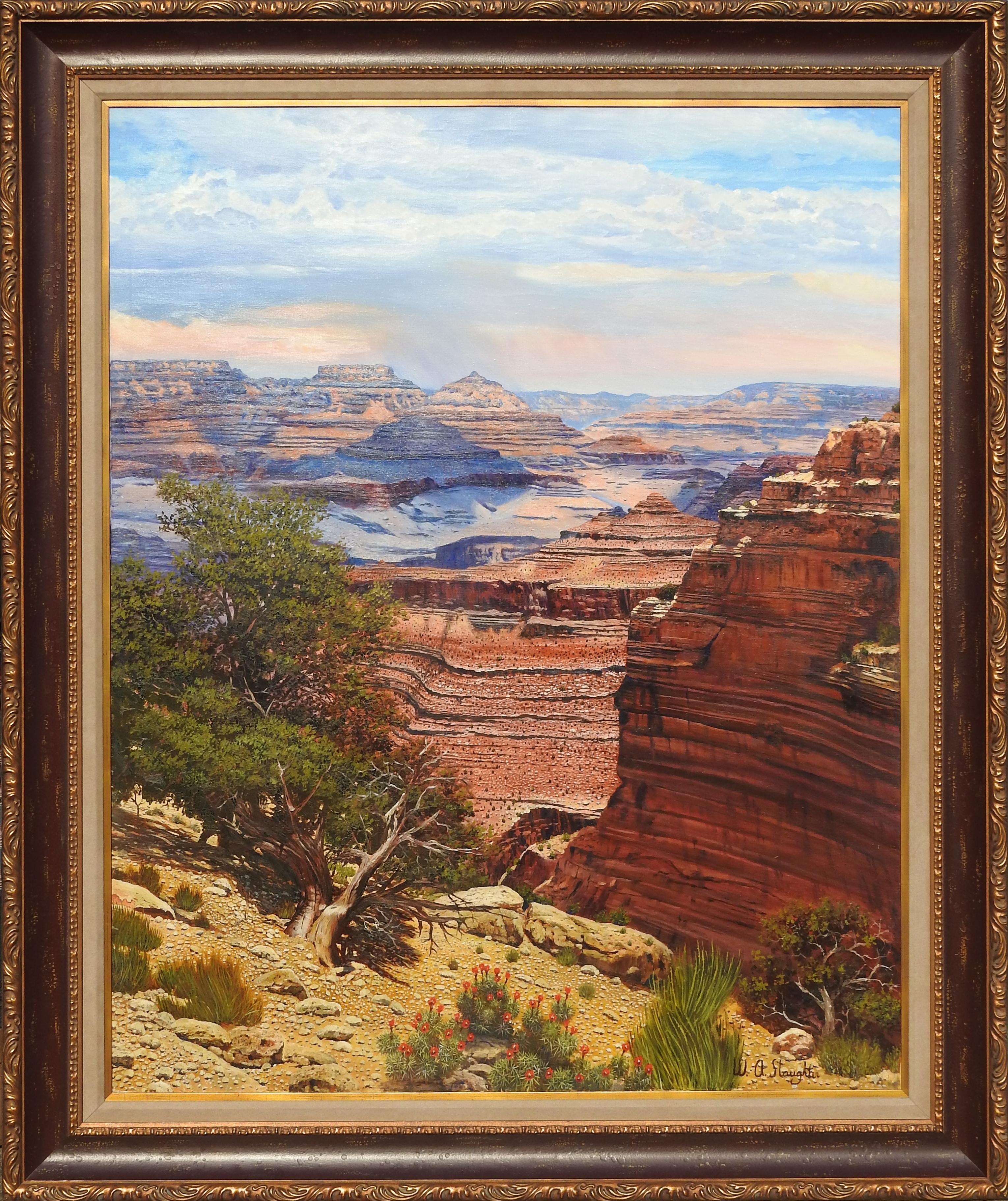 William A. Slaughter Landscape Painting - "Grand Canyon", W.A. Slaughter, Rare Original, Oil on Canvas, 60x48 in.