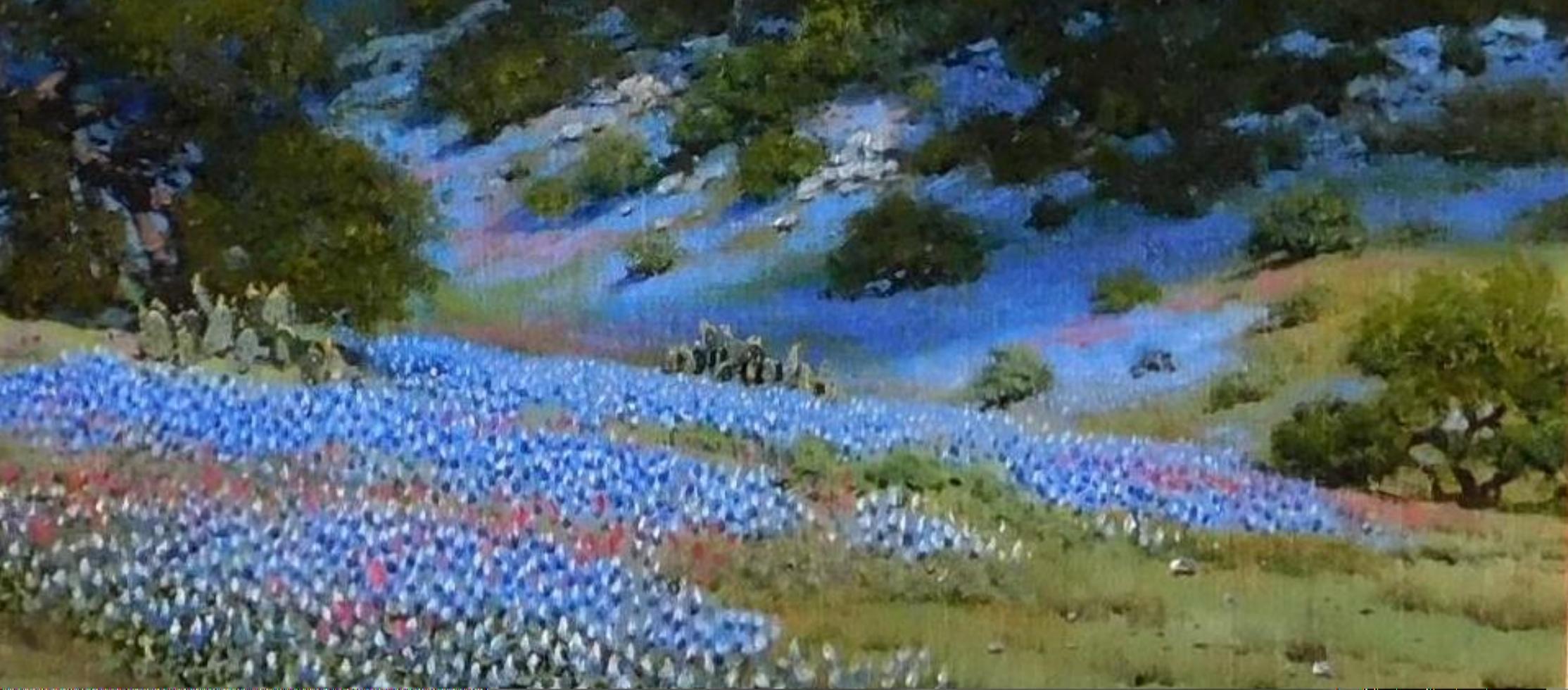 William A. Slaughter Texas Bluebonnet Painting, circa anni '70 in vendita 2