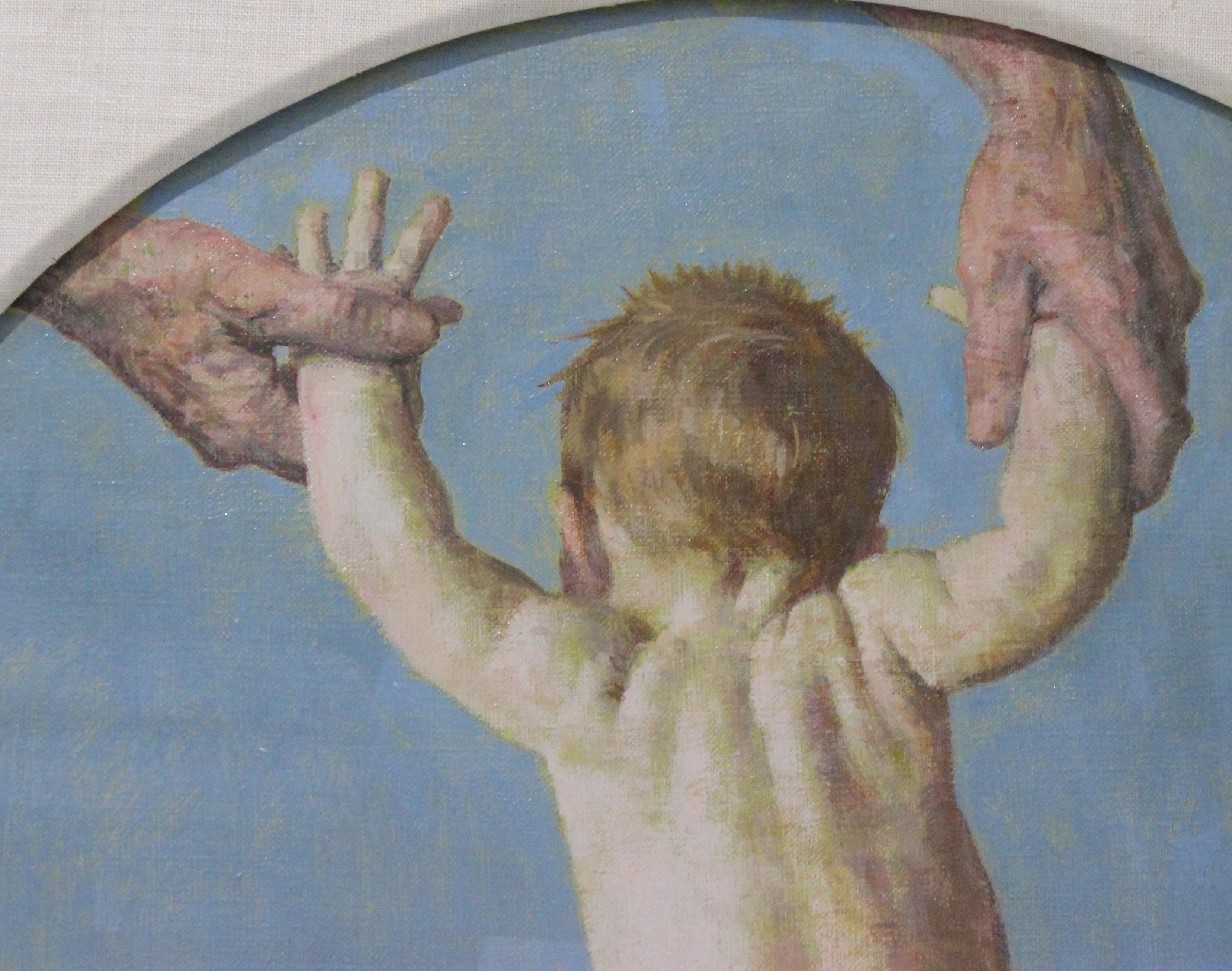 Américain Peinture à l'huile d'un bébé de William A Smith  en vente