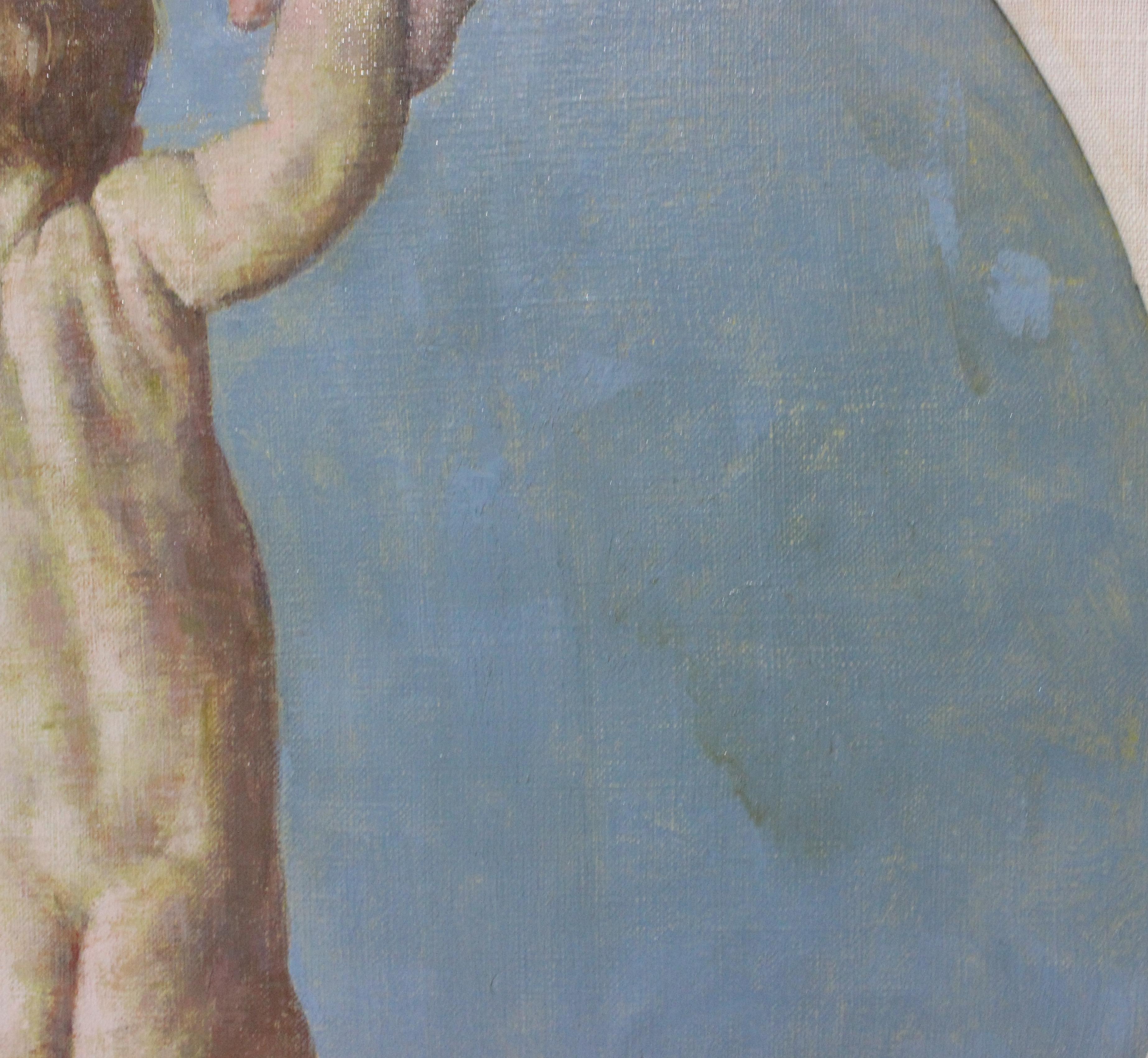 20ième siècle Peinture à l'huile d'un bébé de William A Smith  en vente