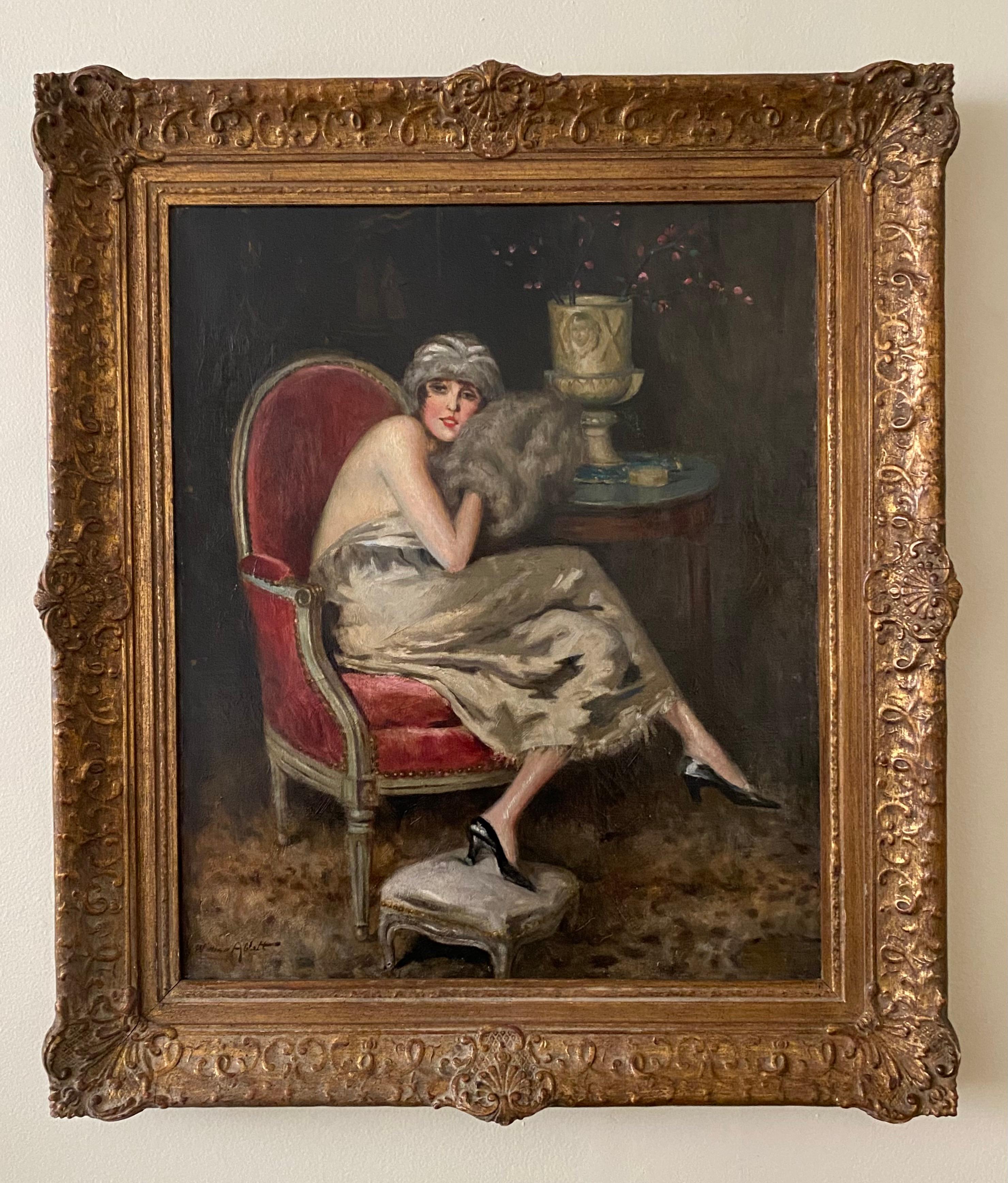 Figurative Painting di William Ablett - Eleg con Muffa