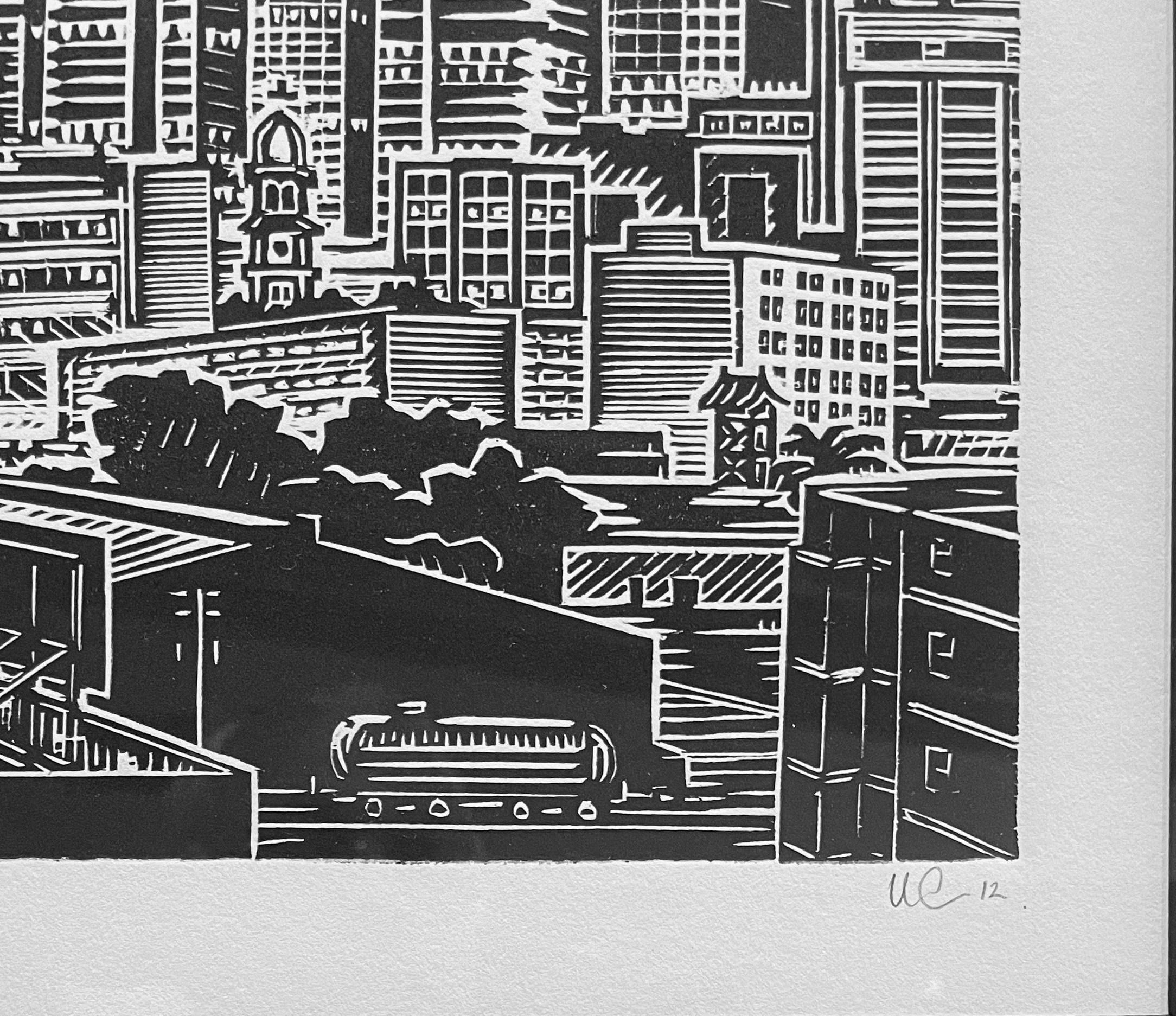 Puesta de luna Yangna - Landscape Print Negro de William Acedo