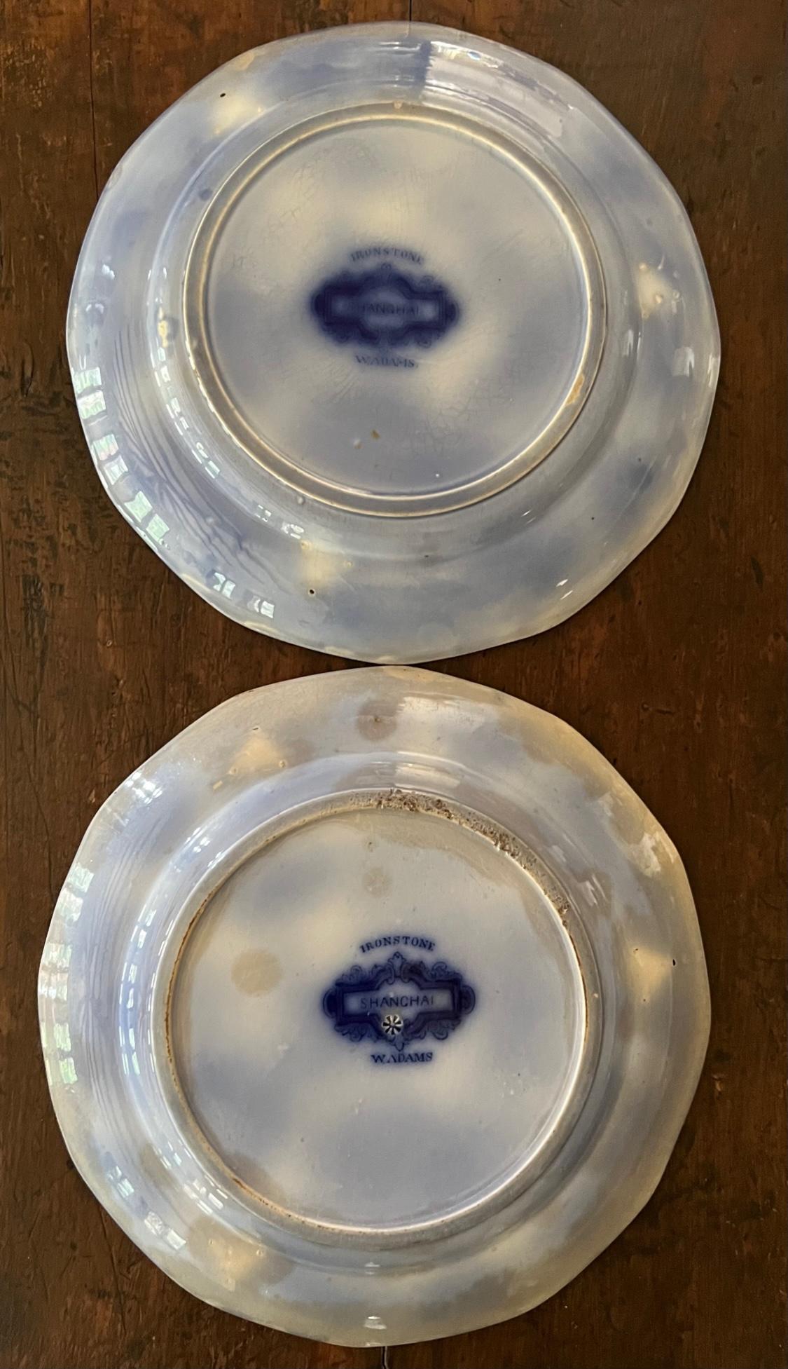 William Adams Dark Flow Blue Plate, circa 1850s In Good Condition In Ross, CA