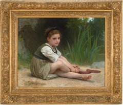 Au Bord Du Ruisseau By William-Adolphe Bouguereau