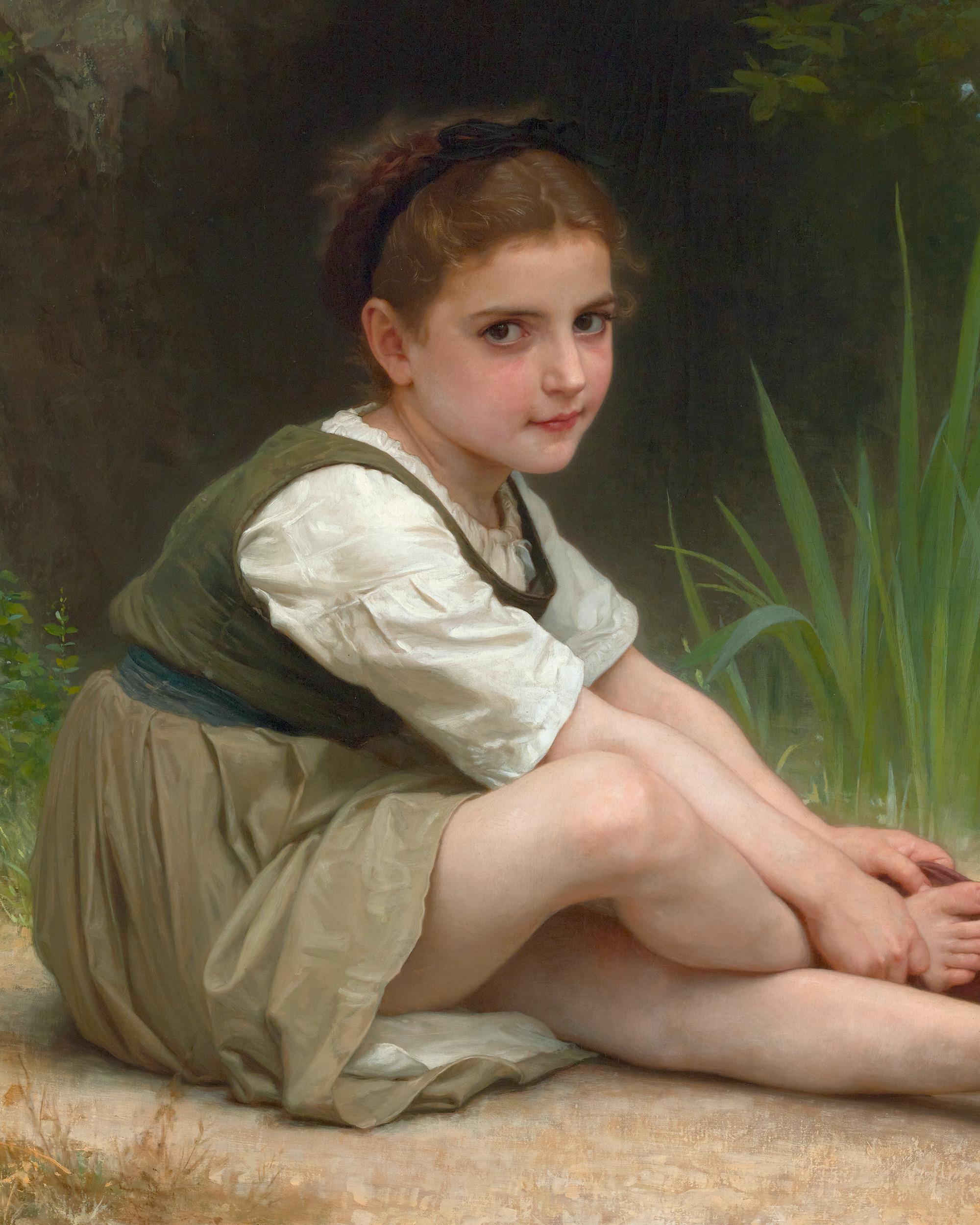 Au Bord Du Ruisseau By William-Adolphe Bouguereau For Sale 2