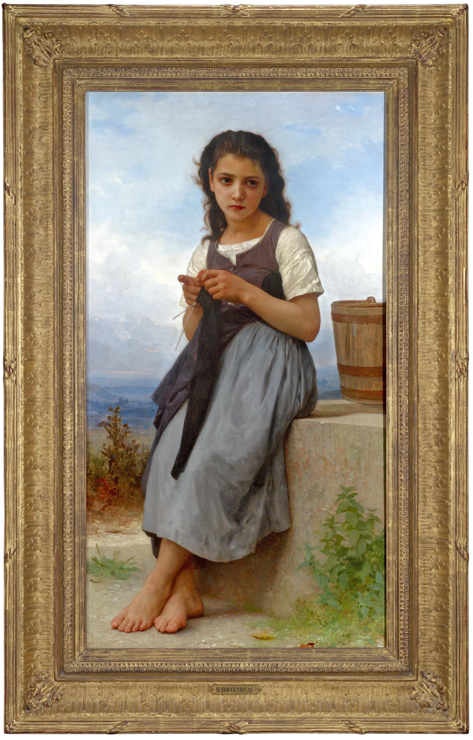 La tricoteuse (The Knitting Girl) - Painting by William-Adolphe Bouguereau