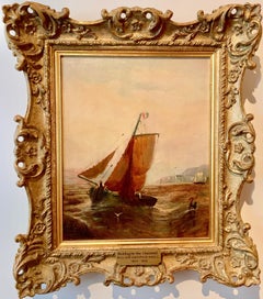 English Victorian 19th century fishing boat in the English Channel