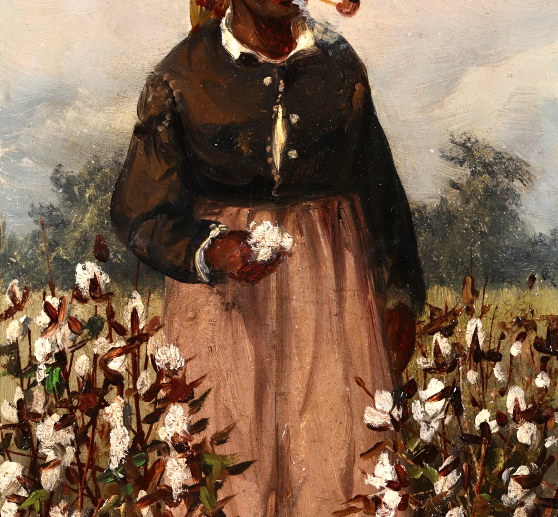 A Cotton Picker - Realist Figurative Oil Painting by William Aiken Walker 1