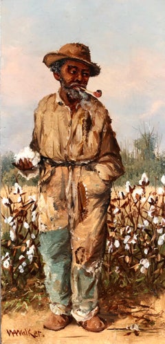 Antique A Cotton Picker - Realist Figurative Oil Painting by William Aiken Walker