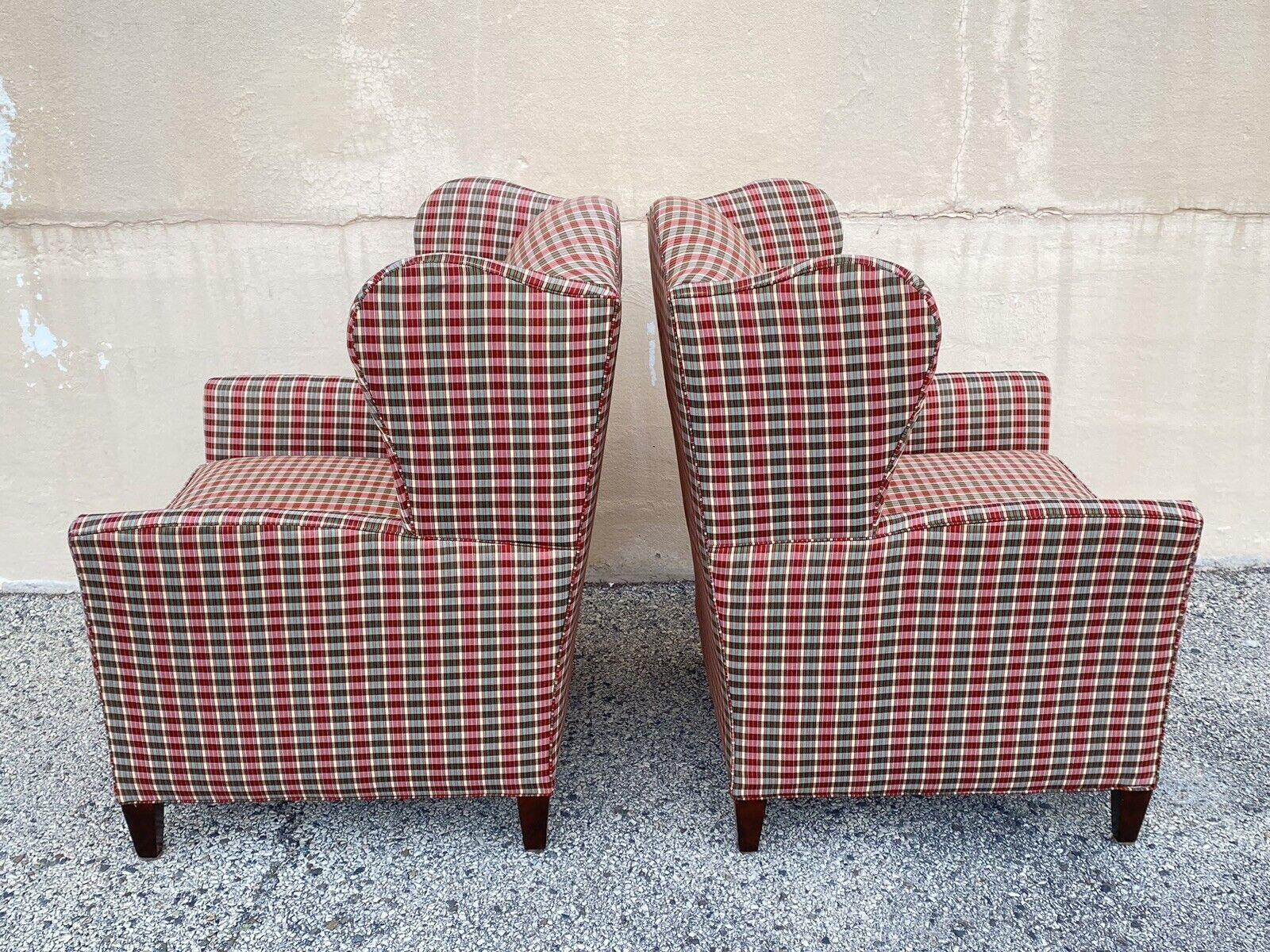 red plaid chairs