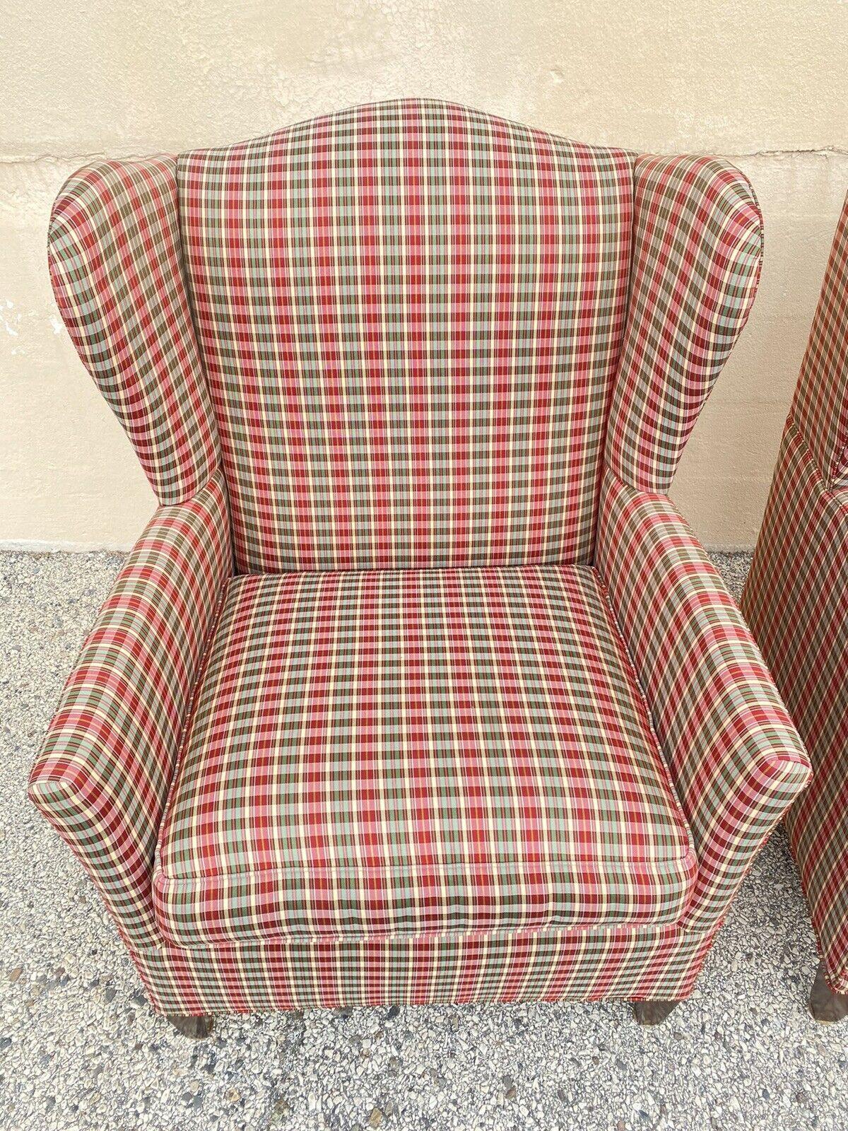 red plaid armchair