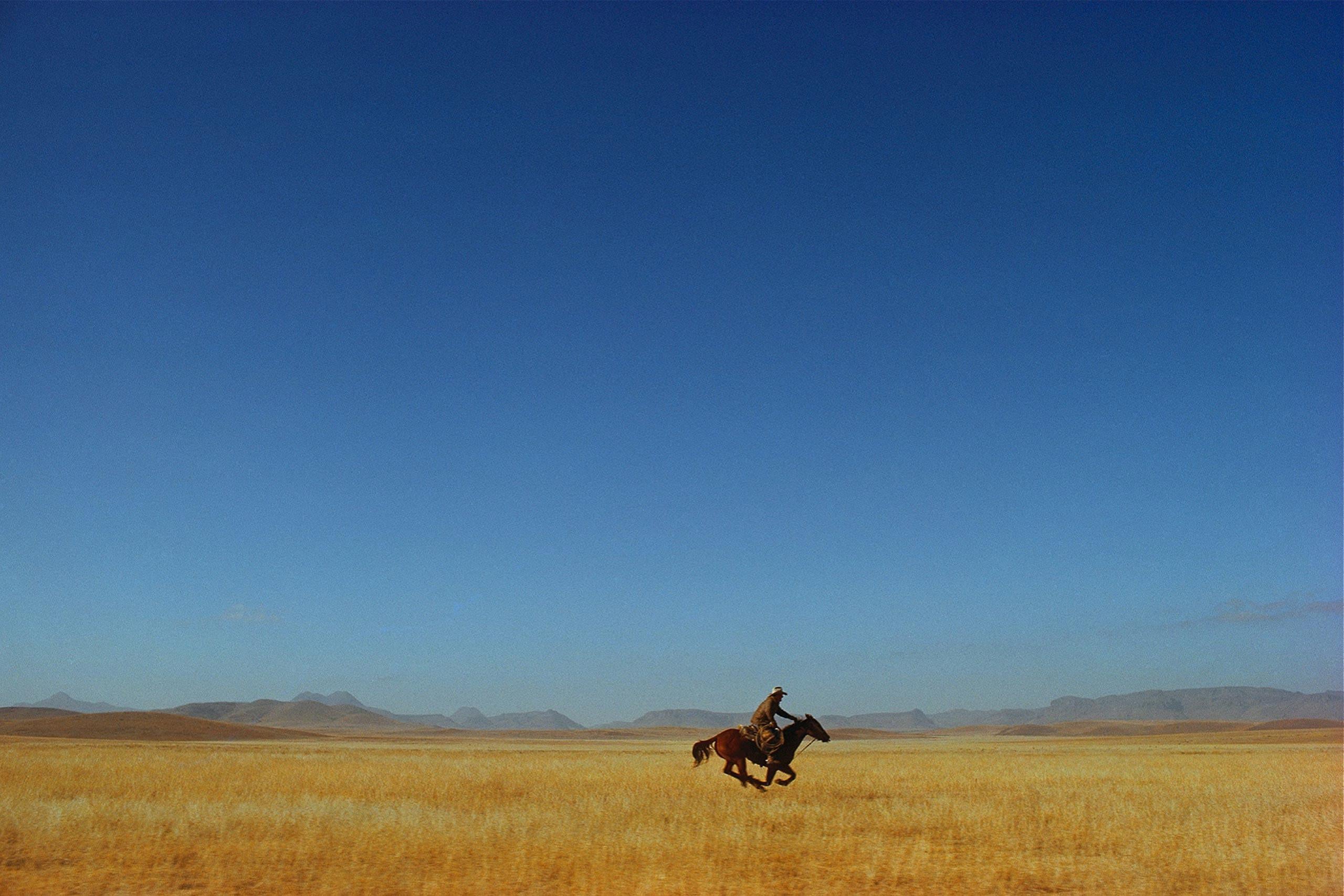 William Albert Allard Color Photograph - Lone Rider, Texas, 1974