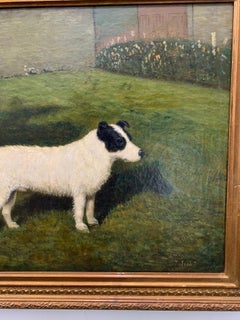 Englisches Porträt eines Jack Russell-Hundes in einer Landschaft, „Jim“