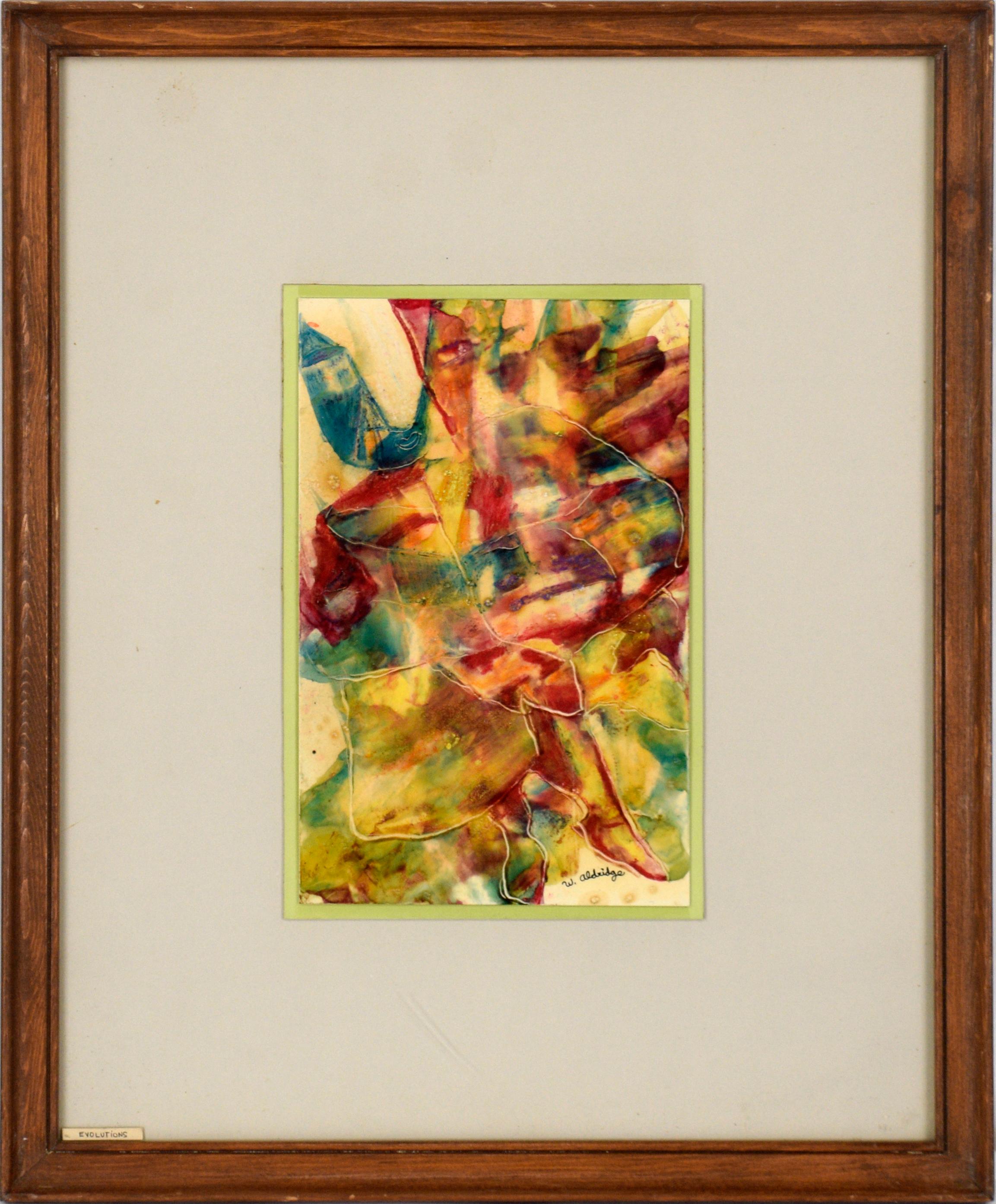 William Aldridge Abstract Painting – „“Evolutions #27“ – Komposition des Abstrakten Expressionismus in Acryl auf Karton