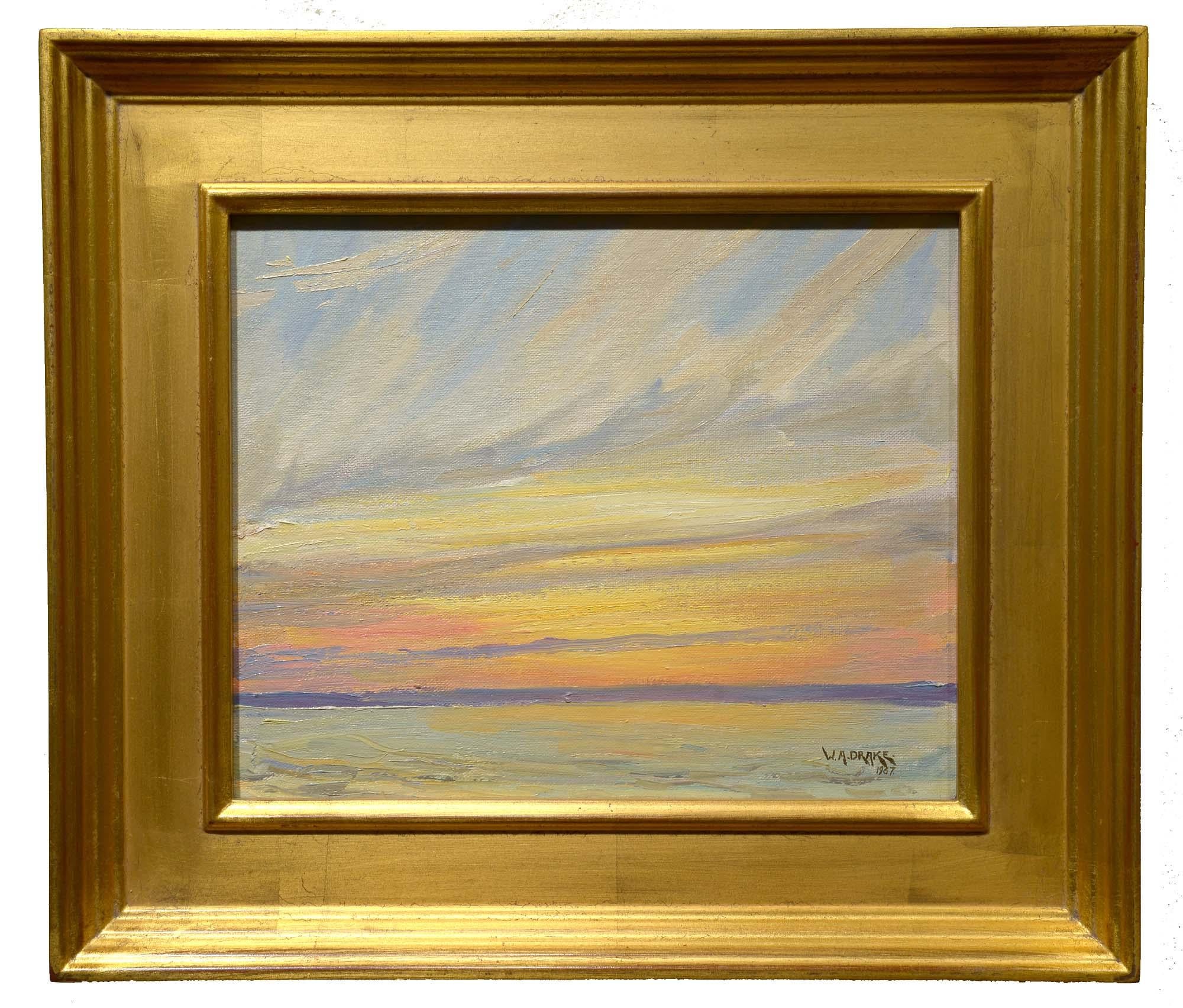 Sunset, William Alexander Drake, Impressionist, oil, landscape 1