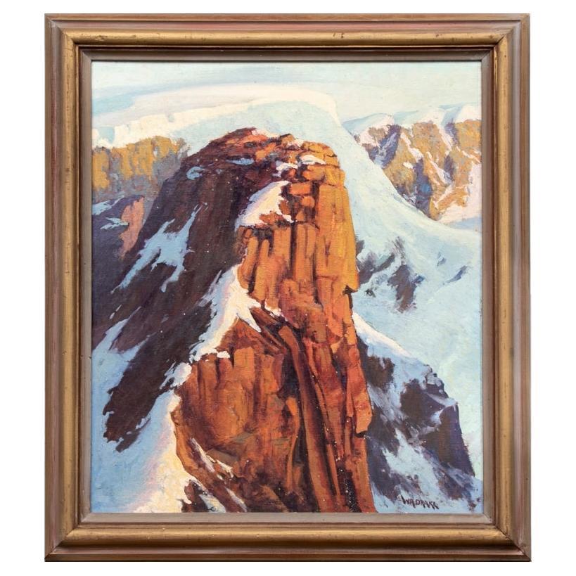 William Alexander Drake (Am., 1891-1979) Oil Mt. Loki, Baffin Island In Snow For Sale